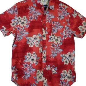 MBX Tropical Collection Men's 100% Cotton Floral Hawaiian Paradise Shirt Large L